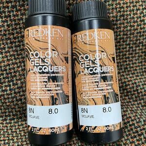 2pc lot Redken Color Gels Lacquers Mojave Brown 8.0 hair color NWT